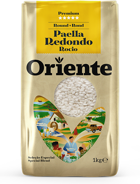 Paella Redondo Rocio - Textura fofa e aveludada, com um aroma distinto. Arroz ORIENTE